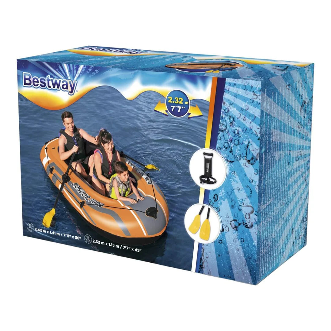 Bote Inflable Con Remos E Inflador Kondor 3000 2.32X1.15M Bestway