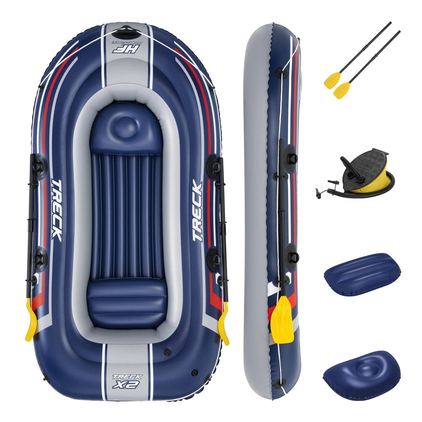 Bote Inflable Con Remos E Inflador Treck X2 2.55X1.27M Bestway