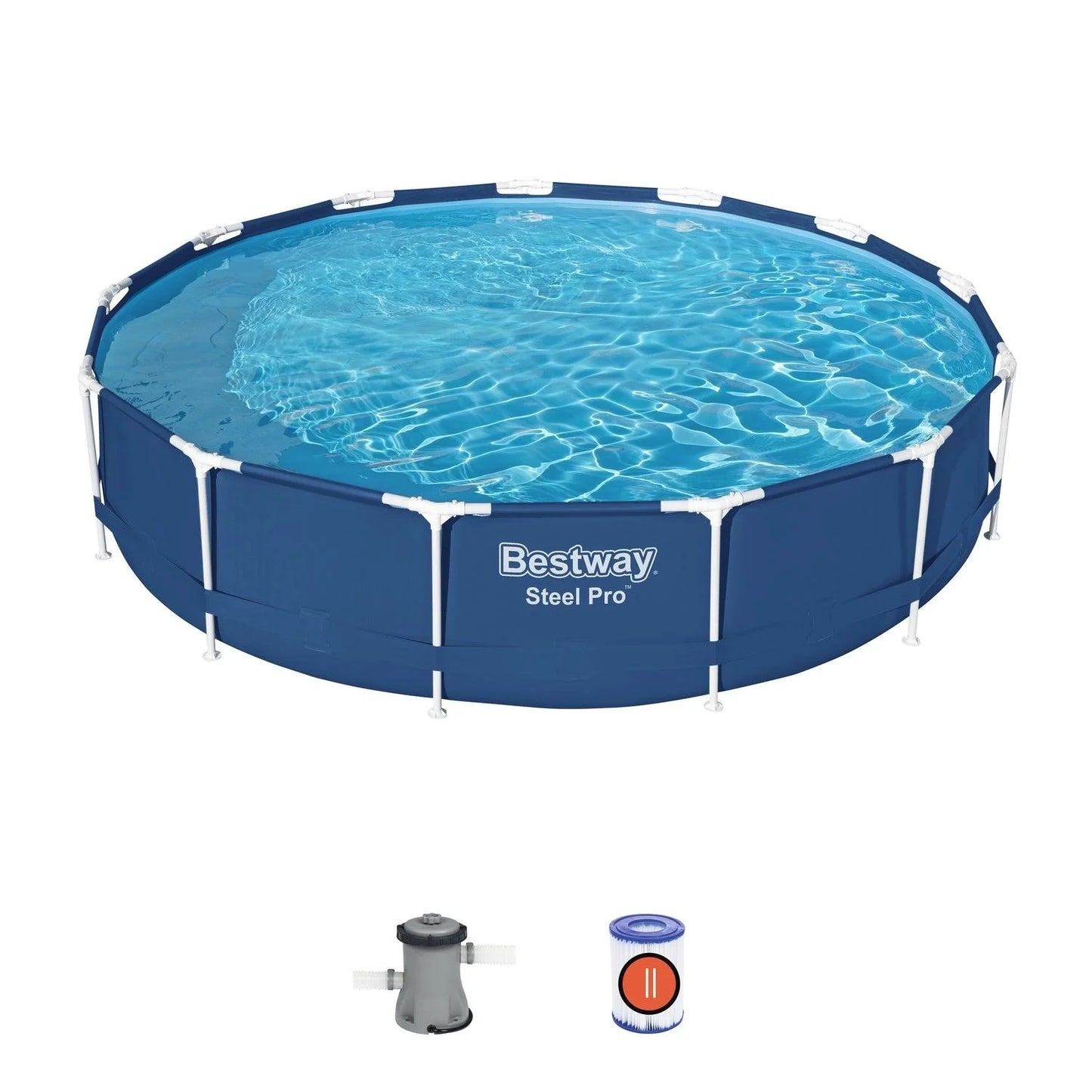 Piscina Bestway Redonda Steel Pro con filtro 3.96MX84Cm Azul